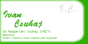 ivan csuhaj business card
